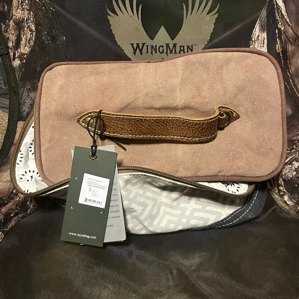 Myra Bag Tan and Brown Clutch
